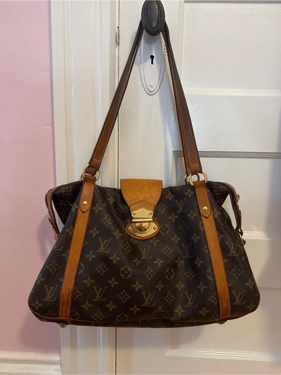 Louis Vuitton Handbags - Louis Vuitton Brown Monogram Canvas Shoulder Bag with Tan Trim and Gold Hardware